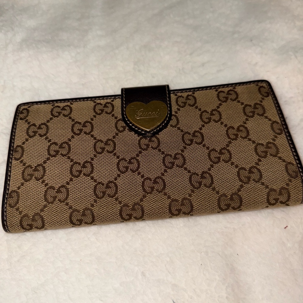 Gucci Beige and Brown Monogram Wallet